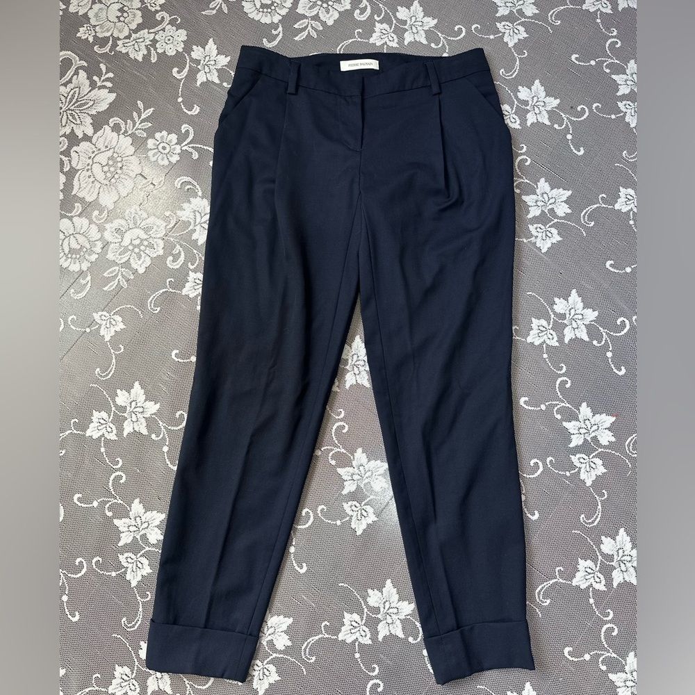 Pierre Balmain Navy Wool Ankle Pant